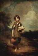Thomas Gainsborough Cottage Girl with Dog and pitcher china oil painting reproduction